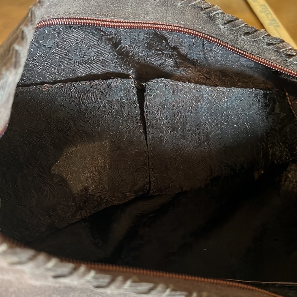 Brown Suede Hobo Bag - Picture 10 of 12
